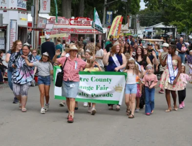 Parading through the Centre County Grange